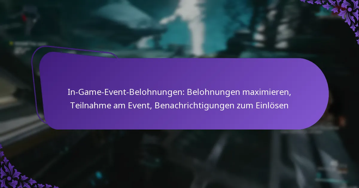 In-Game-Event-Belohnungen: Belohnungen maximieren, Teilnahme am Event, Benachrichtigungen zum Einlösen